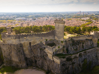 Fototapeta na wymiar Aerial view of Chateau de Beaucaire, France