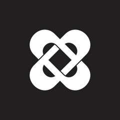cross letter x linked 3d logo vector