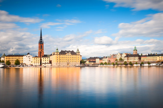 Panoramic view of the Old Town in Stockholm, Sweden