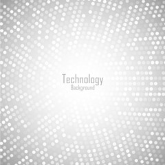 Fototapeta premium Abstract Circular Light Gray Background. Technology grey digital circle pixels pattern. Big data. Vector illustration.
