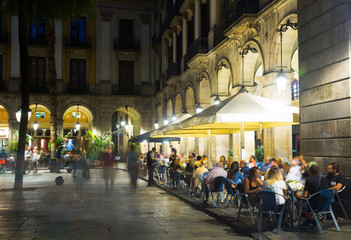 Placa Reial in Barcelona, Spain