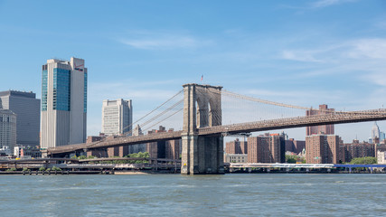 Fototapeta na wymiar Partial view Brooklyn Bridge