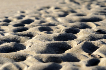 Spuren der Nordsee am Strand von Langeoog, Insel