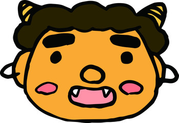 Cute yellow demon's face