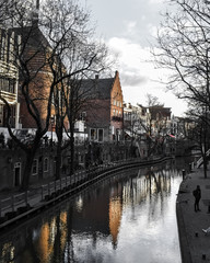 Canal houses in Utrecht city, the Netherlands