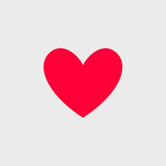 Vector red heart icon. Simple symbol for your design.