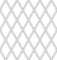 Seamless diamonds pattern. White geometric textured background.