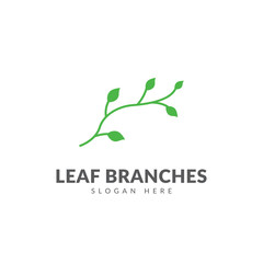 Leaf branches logo or icon template vector design