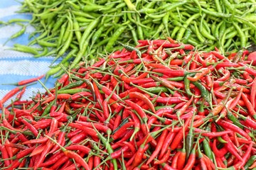 Naklejka premium Fresh chilli at market