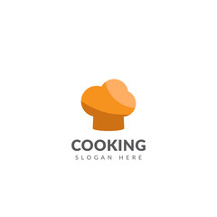 Cooking logo template vector design with chef hat