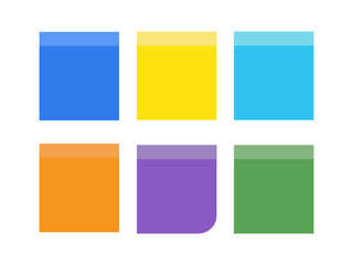 Attached sticky note paper. Colored announcement sticker vector