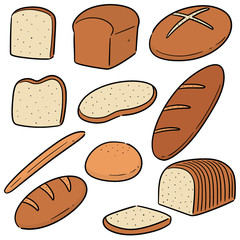 vector set of bread