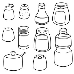 vector set of condiment bottles