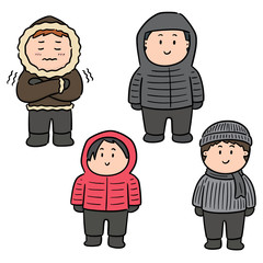 vector set of people in winter clothes