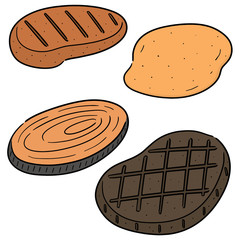 vector set of steak