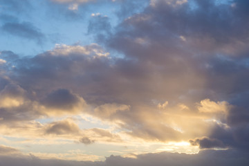 Naklejka na ściany i meble Beautiful sunrise sky with clouds