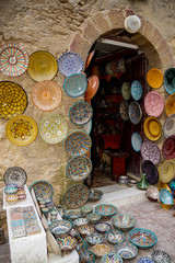 city, Medina, Bazaar, dishes, painting, walk
