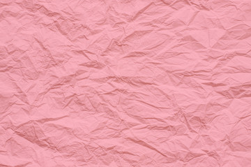 Crumpled paper texture, pink color background mock up