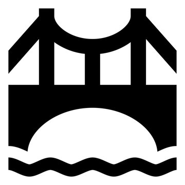 black bridge over water icon clip art preview