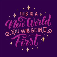 Lettering composition for posters. Motivational quote about gadgets and technology. Hand drawn vector illustration.