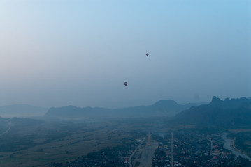 Fototapeta na wymiar Hot air balloon in Laos