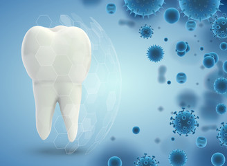 protection of teeth from caries and diseases. vector template