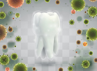 protection of teeth from caries and diseases. vector template