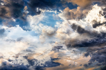 Fototapeta premium the dark clouds on blue sky - texture close up