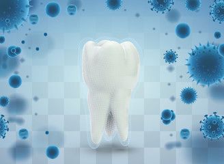 protection of teeth from caries and diseases. vector template