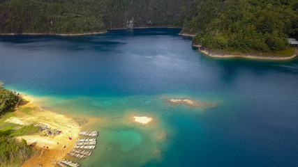 Aerial view of Montebello lakes in Chiapas Mexico