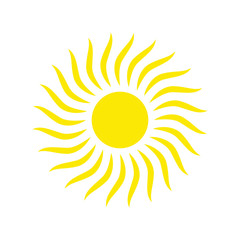 Sun icon vector isolated