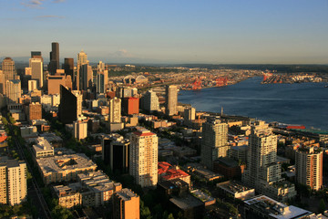 Seattle skyline from Space needle, Washington