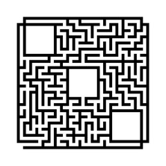 Abstract square maze. Game for kids. Puzzle for children.Labyrinth conundrum. Flat vector illustration isolated on white background. With place for your image.