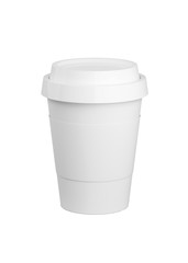 White empty coffee cup template solated on white background. 3d illustration