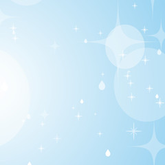 Light blue abstract background with stars and bokeh. Beautiful sky. Simple flat vector illustration.