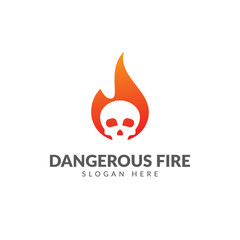 Fire logo or icon, dangerous fire logo template