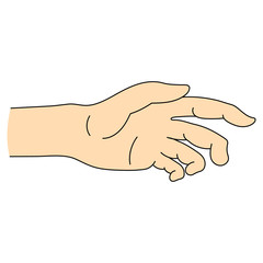 Helping Hand Icon isolated on white background. Part of Body Symbol. Vector illustration for Your Design.