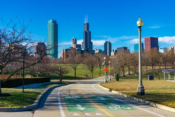 Chicago Lakefront Trail with Skyline