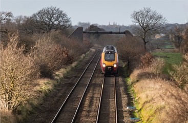 High Speed Train in the Cheshire countryside 