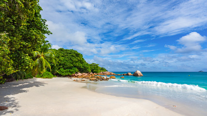 Fototapeta na wymiar Paradise beach at anse lazio on the seychelles 62