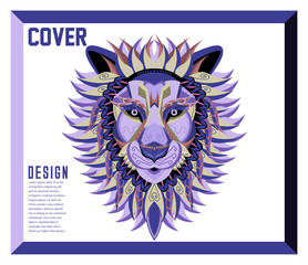 Lion head illustration, t-shirt graphics, vectors, typography - Vector 