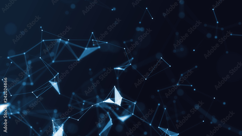 Poster 3d abstract digital technology background. futuristic sci-fi user interface concept with gradient do