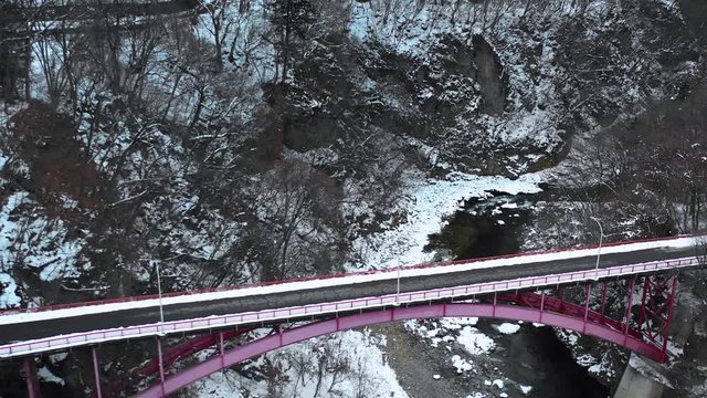 冬の川・空撮