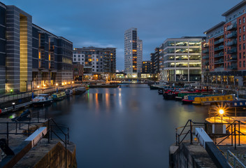 Leeds Docks at dusk