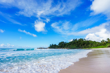 beautiful paradise beach at the police bay, seychelles 16