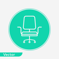 Office chair vector icon sign symbol