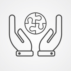 Puzzle vector icon sign symbol