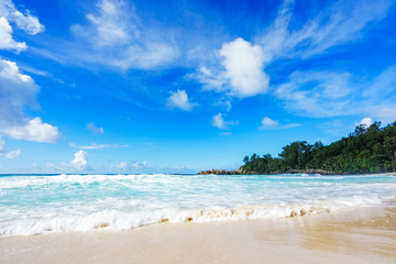 beautiful paradise beach at the police bay, seychelles 32