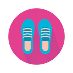 Icon of fitness shoes for run, sport, yoga and training. Vector in flat style.