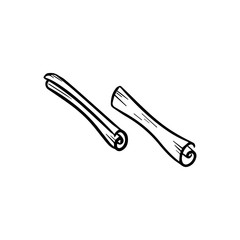 Obraz premium Cinnamon doodle icon. Vector isolated sketch image